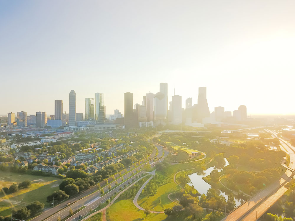 Aerial photo of downtown Houston